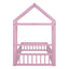 Wooden Twin Size Children's Bed with Detachable Headboard, Pink