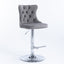 Ensemble de 2 tabourets de bar gris réglables avec base en chrome