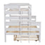 Wood Twin over Full Bunk Bed with Twin Size Trundle  White - Korvel