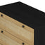 Elegante gabinete de almacenamiento de 3 cajones con cajones tejidos de cuerda