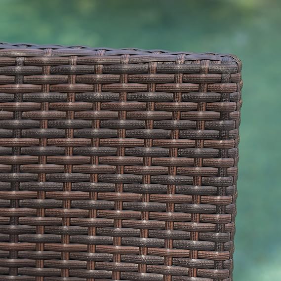 Taburetes de Bar de Wicker para Exterior - Set de 2 Piezas, Multimarrón