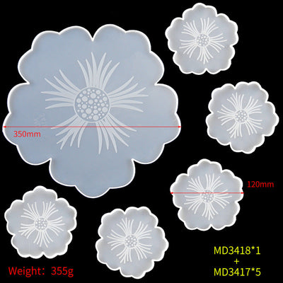 Cherry Blossom Coaster Mold Set - Silicone Craft Molds