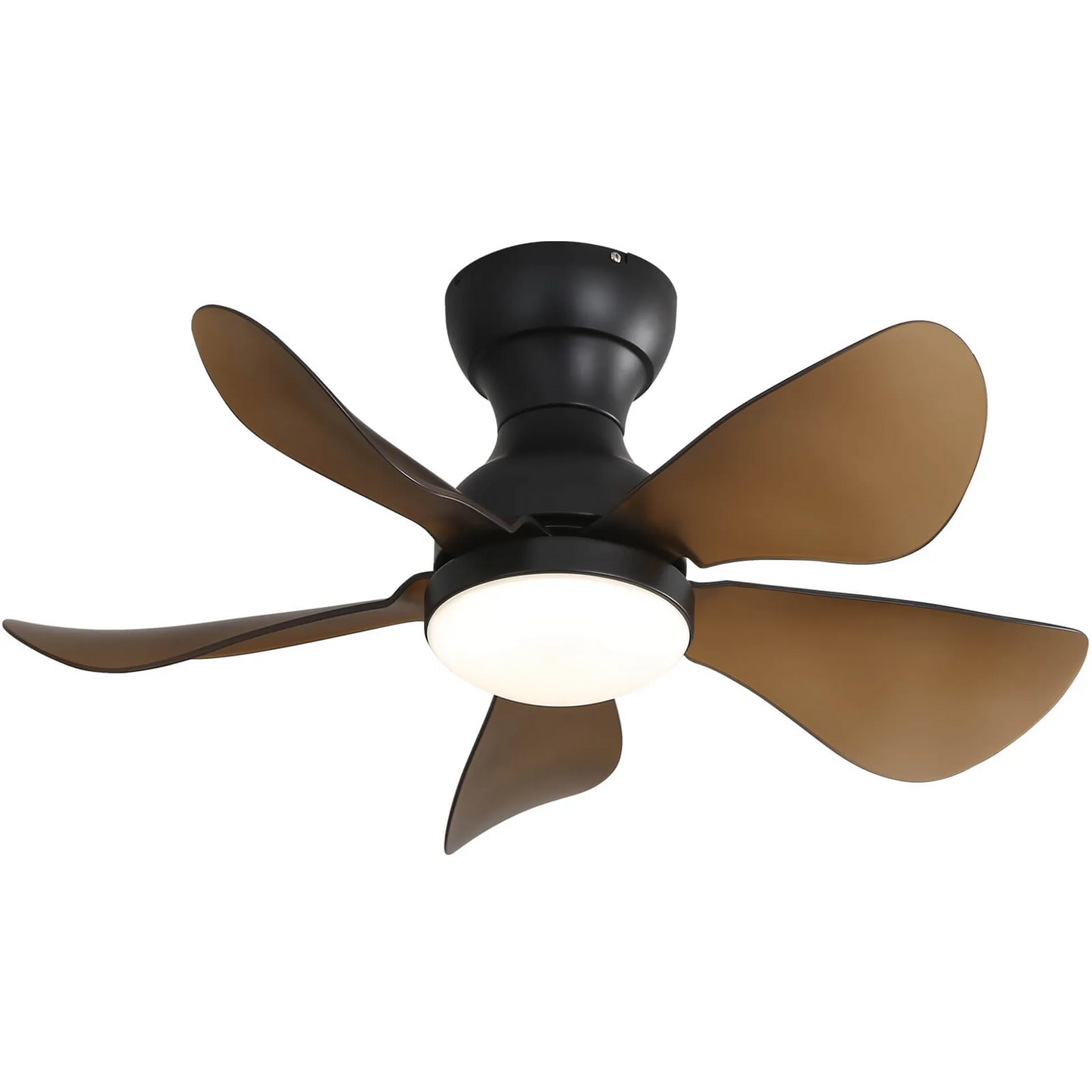 29 Inch Low Profile Flush Mount Ceiling Fan with Light Reversible Motor Remote Control - Korvel