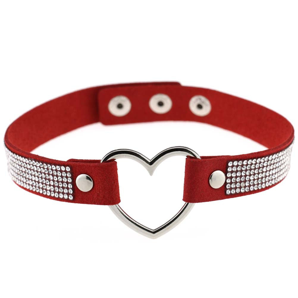 Collar de Rhinestone en Forma de Corazón Harajuku