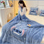 Double sided Arctic fleece pillow with embroidered fabric, dual-use office car nap blanket cushion - Korvel