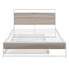 Full Size Metal Platform Bed Frame with Trundle, USB Ports and Slat Support No Box Spring Needed White - Korvel
