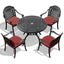 (Cushions In Random Colors)5-Piece Set Of Cast Aluminum Patio Furniture With Cushions - Korvel