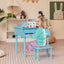 Piano à queue en bois pour enfants avec 30 touches et banc - Bleu