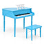 Piano à queue en bois pour enfants avec 30 touches et banc - Bleu