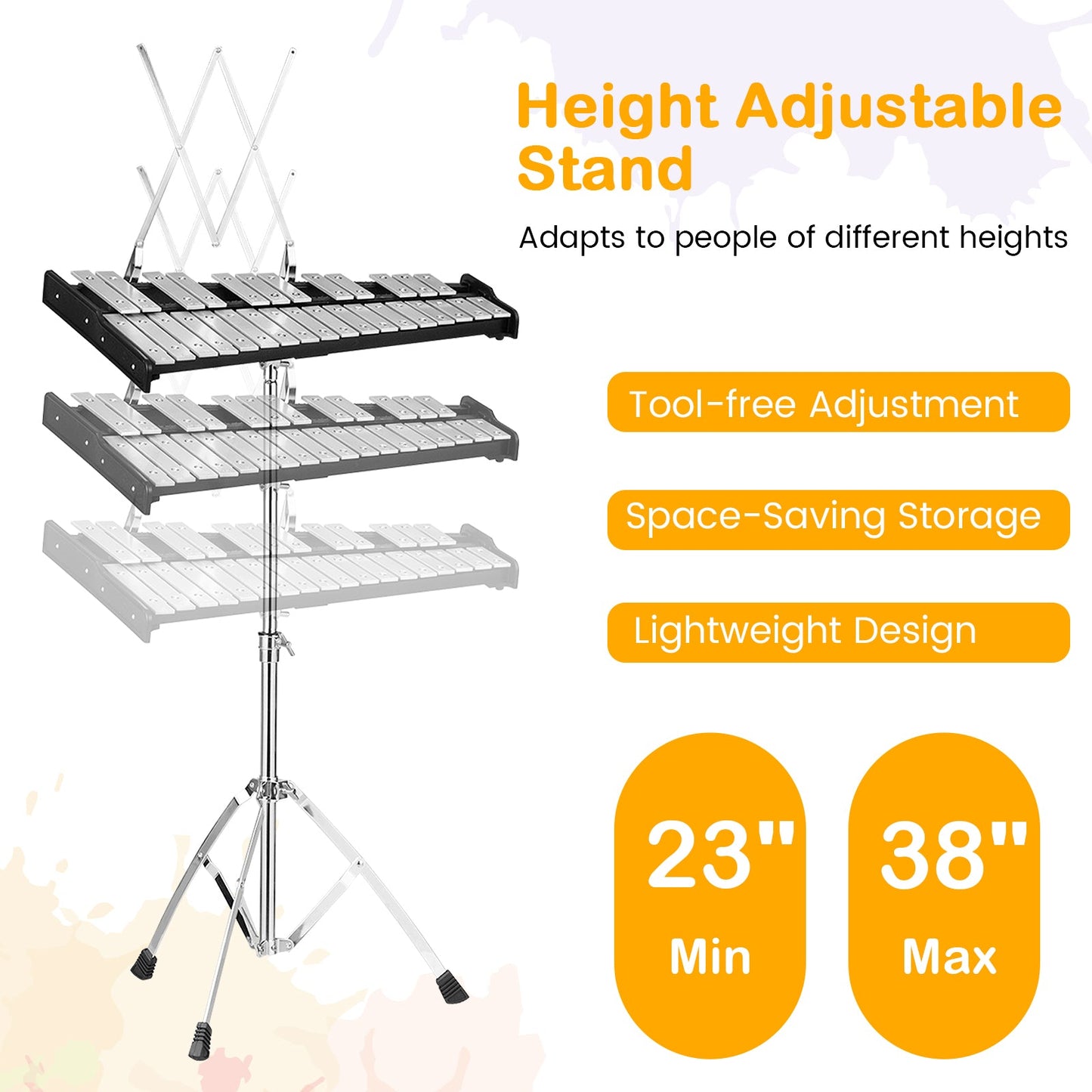 30-Note Glockenspiel with Adjustable Stand and Mallets