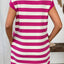Contrast Striped Round Neck Short Sleeve Mini Dress