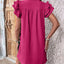 Robe Mini Élégante à Manches Courtes Volantes