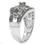 Anillo de Compromiso de Plata Esterlina con Diamante Azul Genuino de 0.47 Quilates
