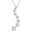 Collier Pendentif Courbé en Diamant Serpent en Or Blanc 10K