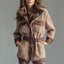 Women's Thickened Lamb Fur Spliced PU Leather Retro Coat