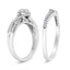 Bague de fiançailles en argent sterling .925 avec cadre en diamant composite de 1/3 Cttw taille 7