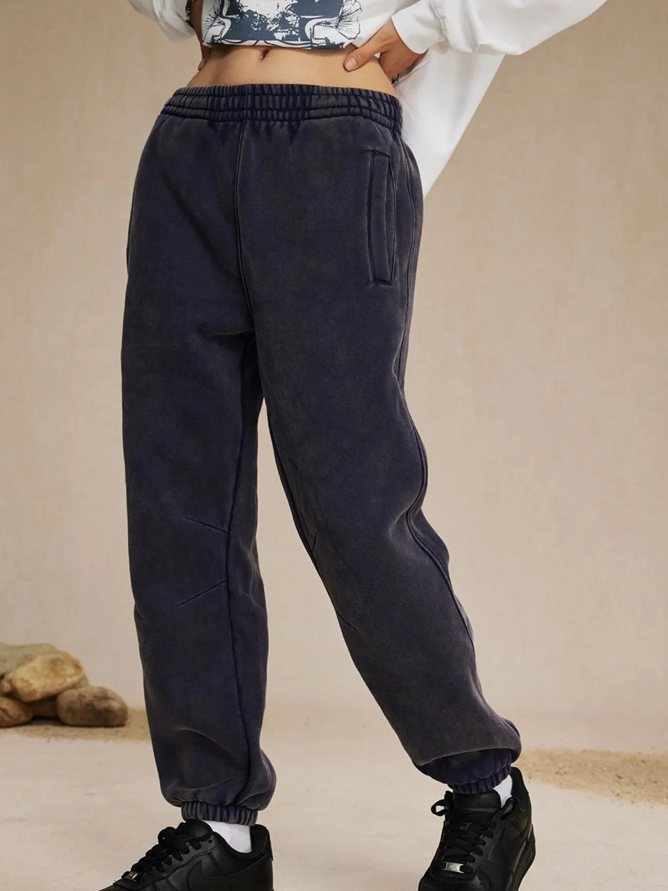 Pantalons de survêtement en coton élastique pour hommes