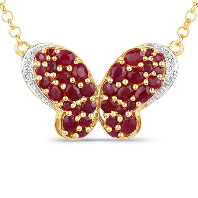 4.15 Carat Genuine Ruby and White Zircon Pendant in Sterling Silver