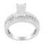 Bague de fiançailles composite en diamant en or blanc 10KT
