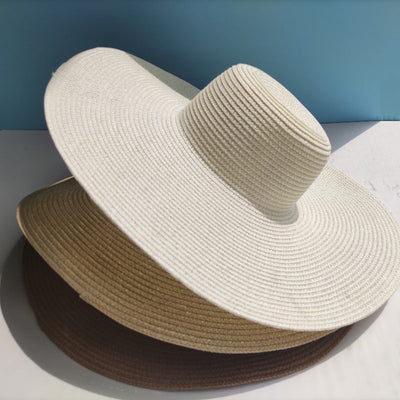 Light Board 14CM Big Brim Straw Hat for Women