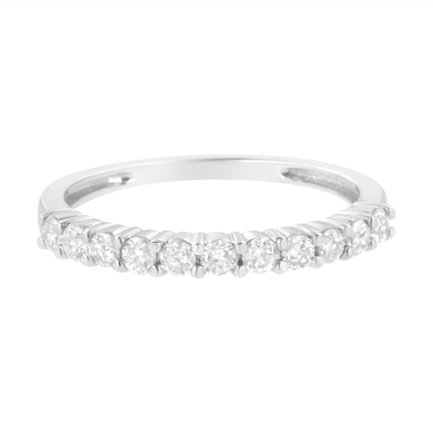 Bague en or blanc 10K avec diamant certifié IGI de 1/2 Cttw - Taille 7