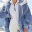 Autumn and Winter Loose Plush Zipper Hooded Jacket