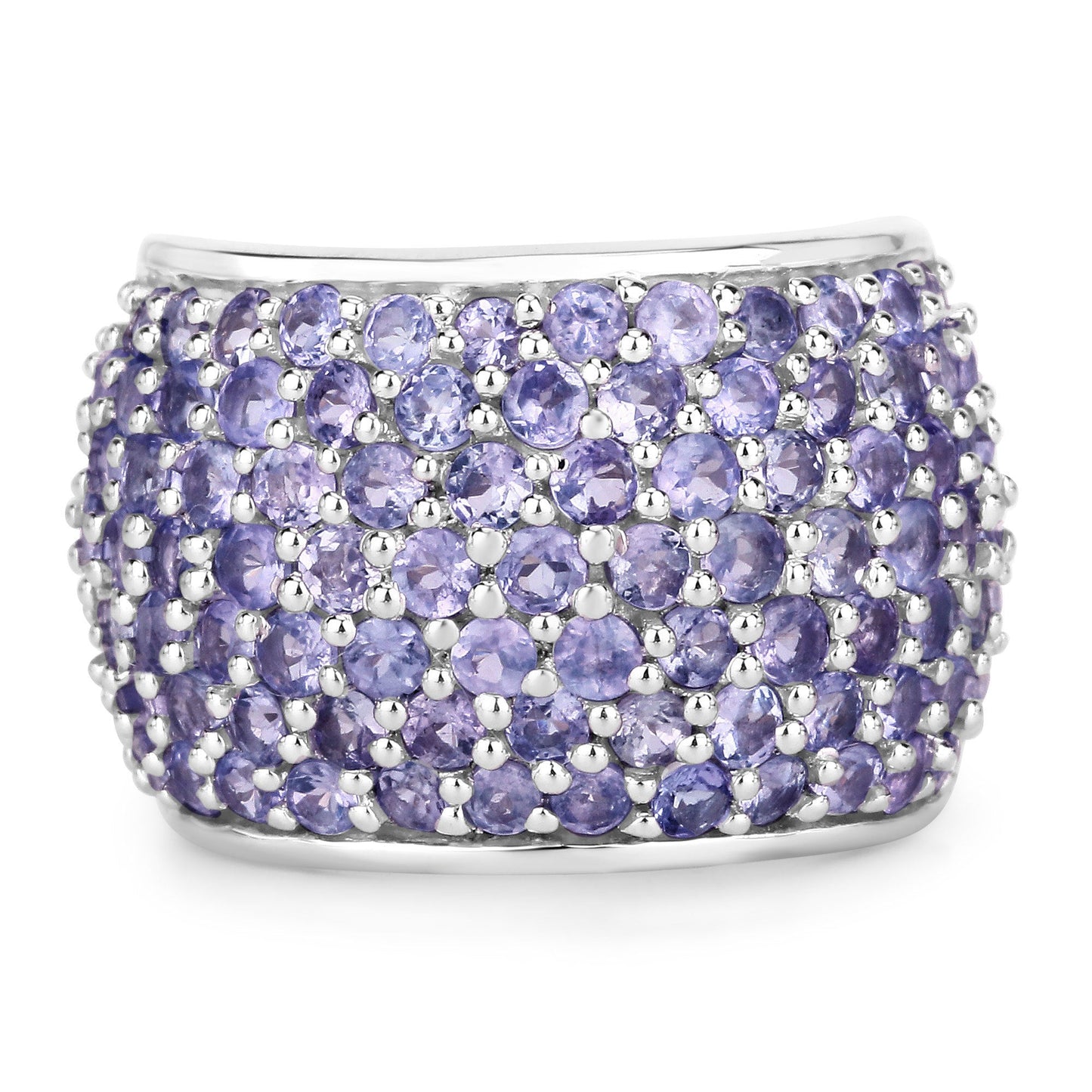 Bague de fiançailles en argent sterling avec tanzanite véritable de 4,22 carats