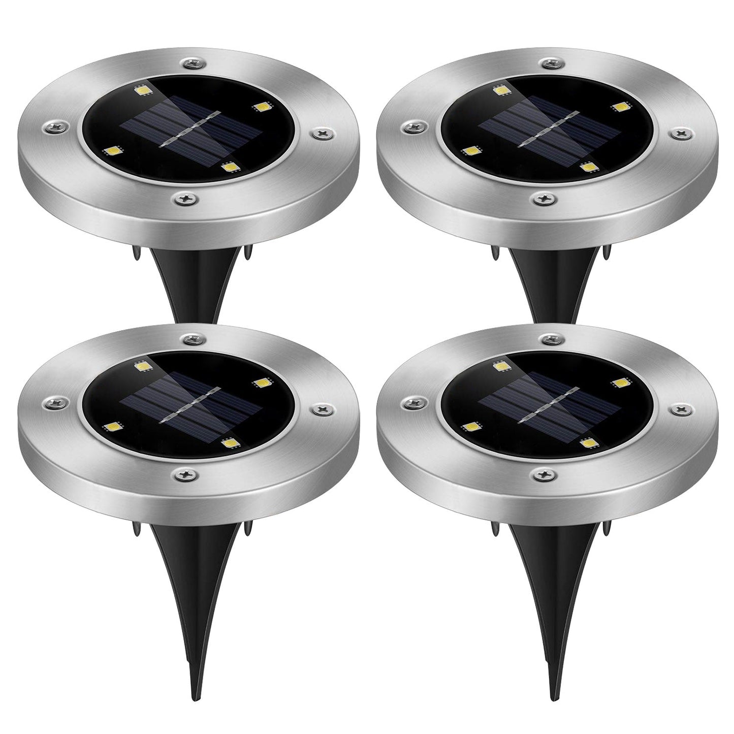 4-Pack Solar Ground Lights for Pathway and Patio