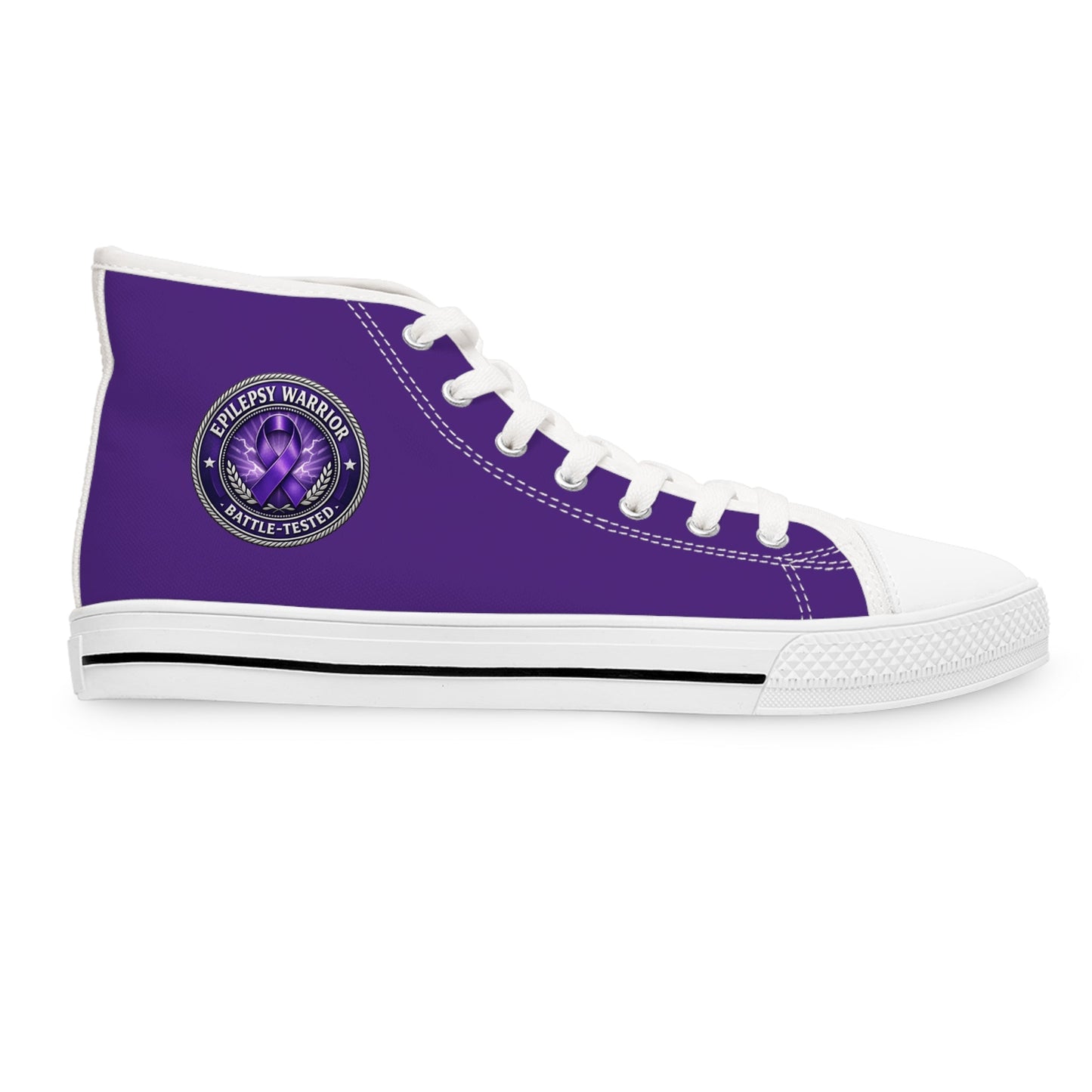 Women’s Purple High-Top Sneakers – Epilepsy Awareness Design