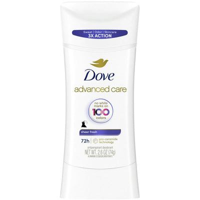 Dove Advanced Care Invisible Antiperspirant Deodorant Stick - Sheer Fresh, 2.6 Oz