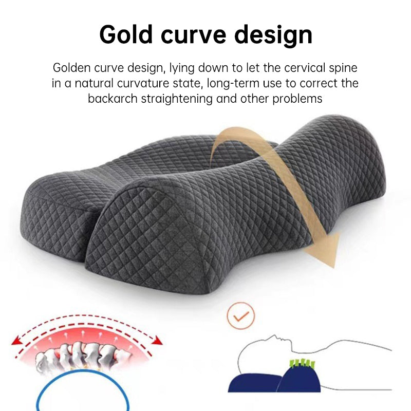 Bed Side Sleeping Pillow Neck Pain Relief Ergonomic Cervical Memory Foam Pillow - Korvel
