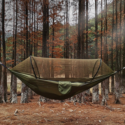 Automatic Quick Opening Mosquito Net Hammock Outdoor Camping Pole Mosquito Net Hammock Anti Roll Nylon Hammock - Korvel