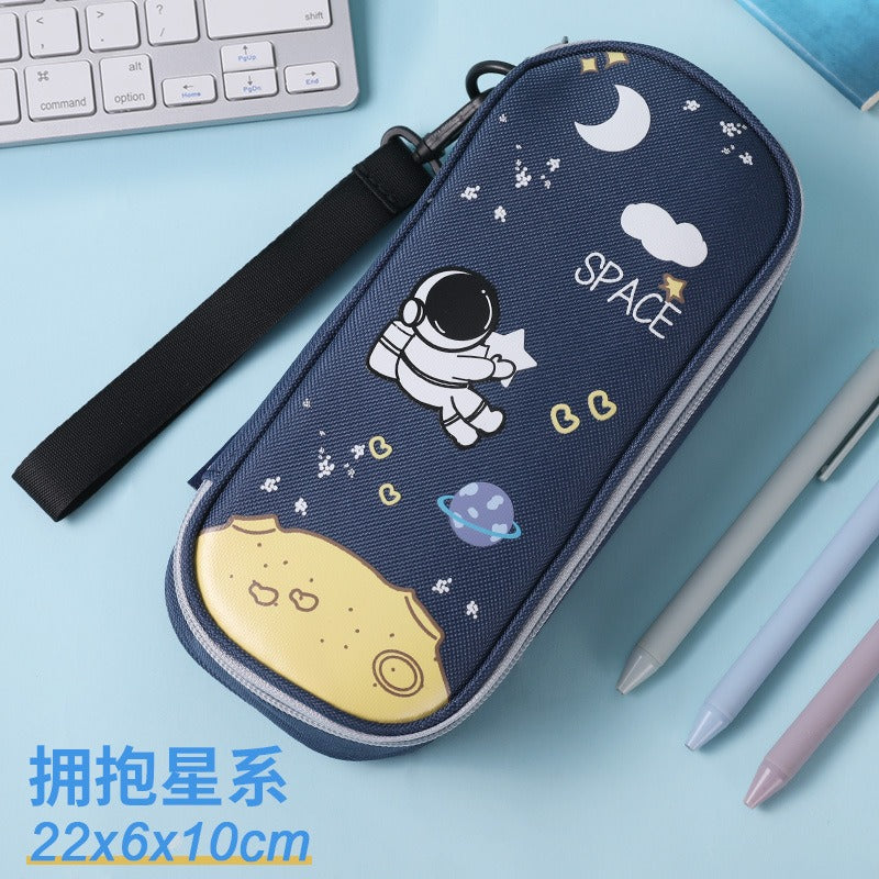 Pencil Case For Elementary School Students Pencil Case Large Capacity Children Simple Multifunctional Universe Star Stationery Box - Korvel
