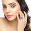 7.29 Carat Genuine Tanzanite & White Topaz Sterling Silver Ring