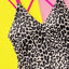 Leopard Plunge Spaghetti Strap One-Piece Swimwear - Korvel