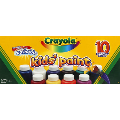 Crayola Washable Kids Paint Bottles - 10 Vibrant Colors