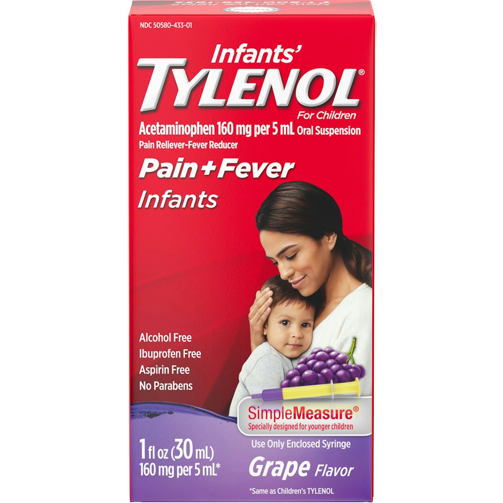 Tylenol Oral Suspension pour nourrissons, saveur raisin, 1 fl oz