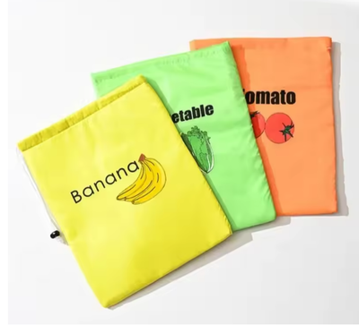 Insulated bag for keeping fresh: reusable storage organizer for bananas, lettuce and vegetables (drawstring closure) - Korvel