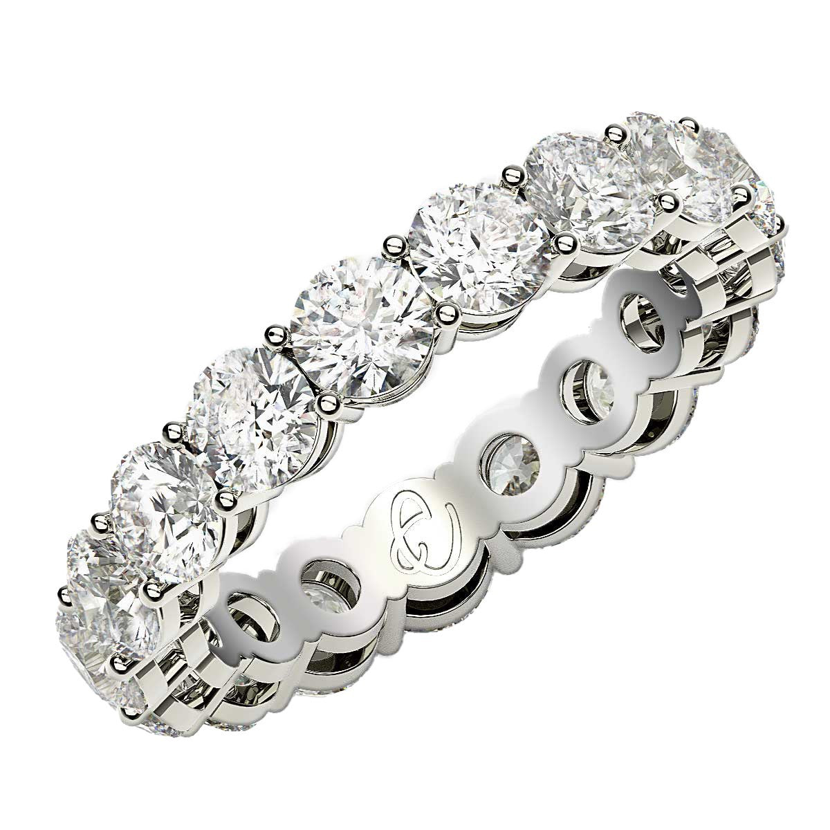 Bague Eternité en Diamant Lab Grown Taille Ronde en Or Blanc 14k