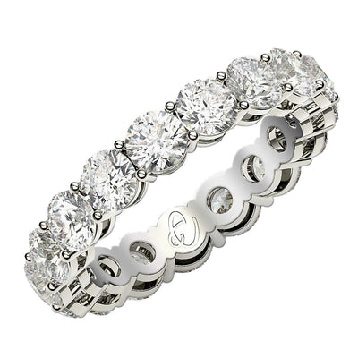 Anillo de Eternidad con Diamante de Corte Redondo Creado en Laboratorio en Oro Blanco de 14k