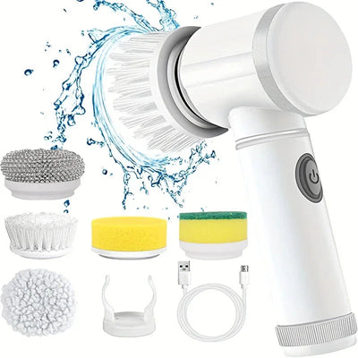 Electric Spin Scrubber with 5 Brush Heads