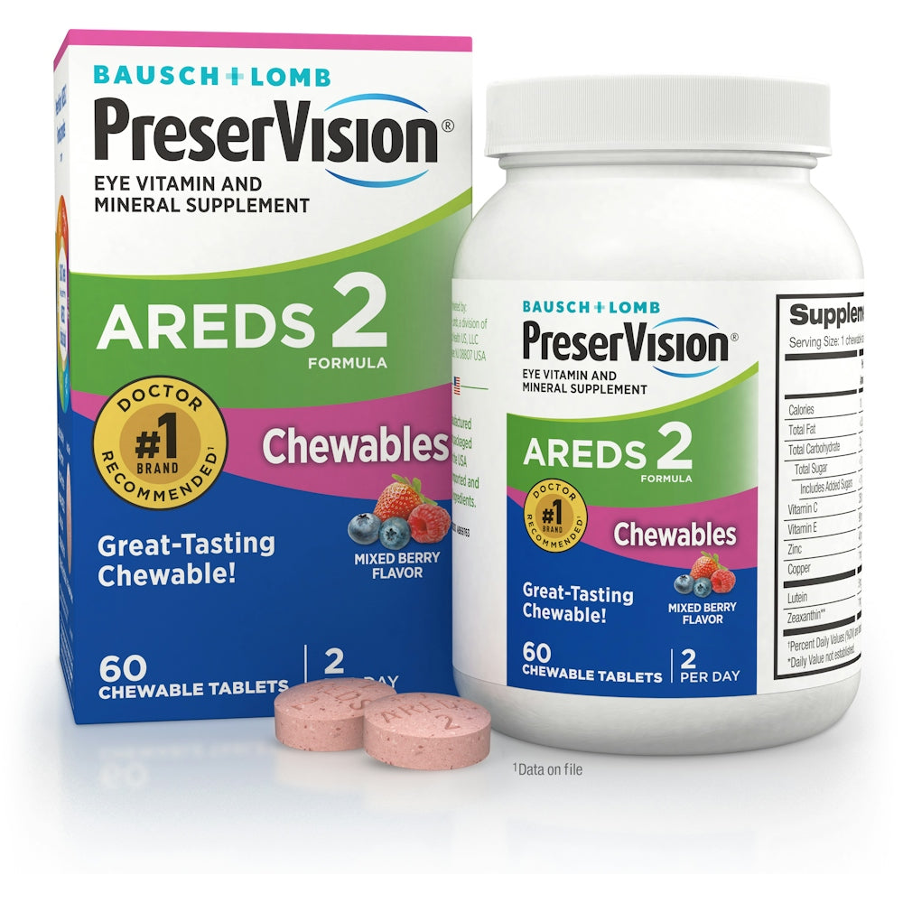 PreserVision Mixed Berry Flavor AREDS 2 Formula Chewable Tablets