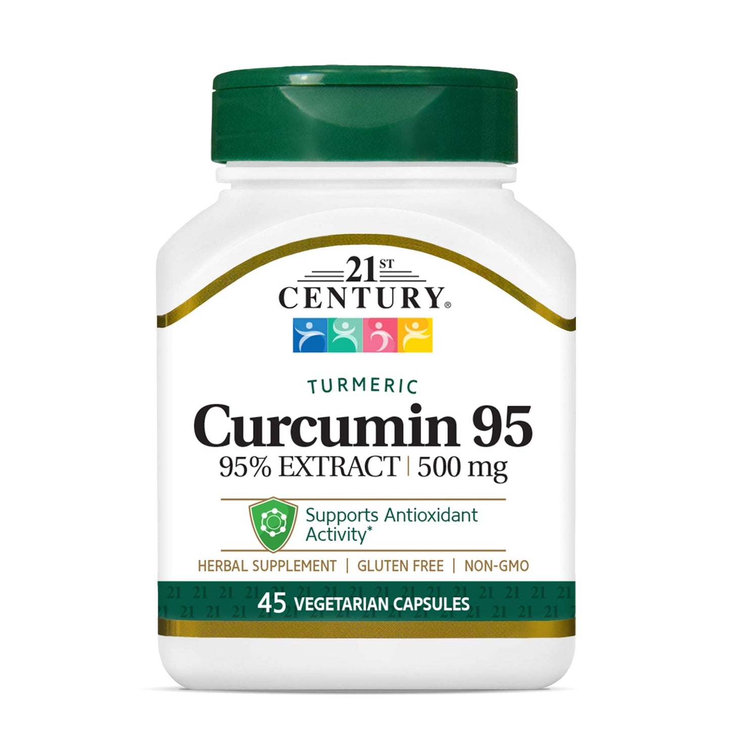 Curcuma 21e Siècle 95, 500 Mg, 45 Capsules Végétariennes