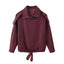 Chaqueta Bomber Suelta y Versátil para Mujer en Rojo Vino