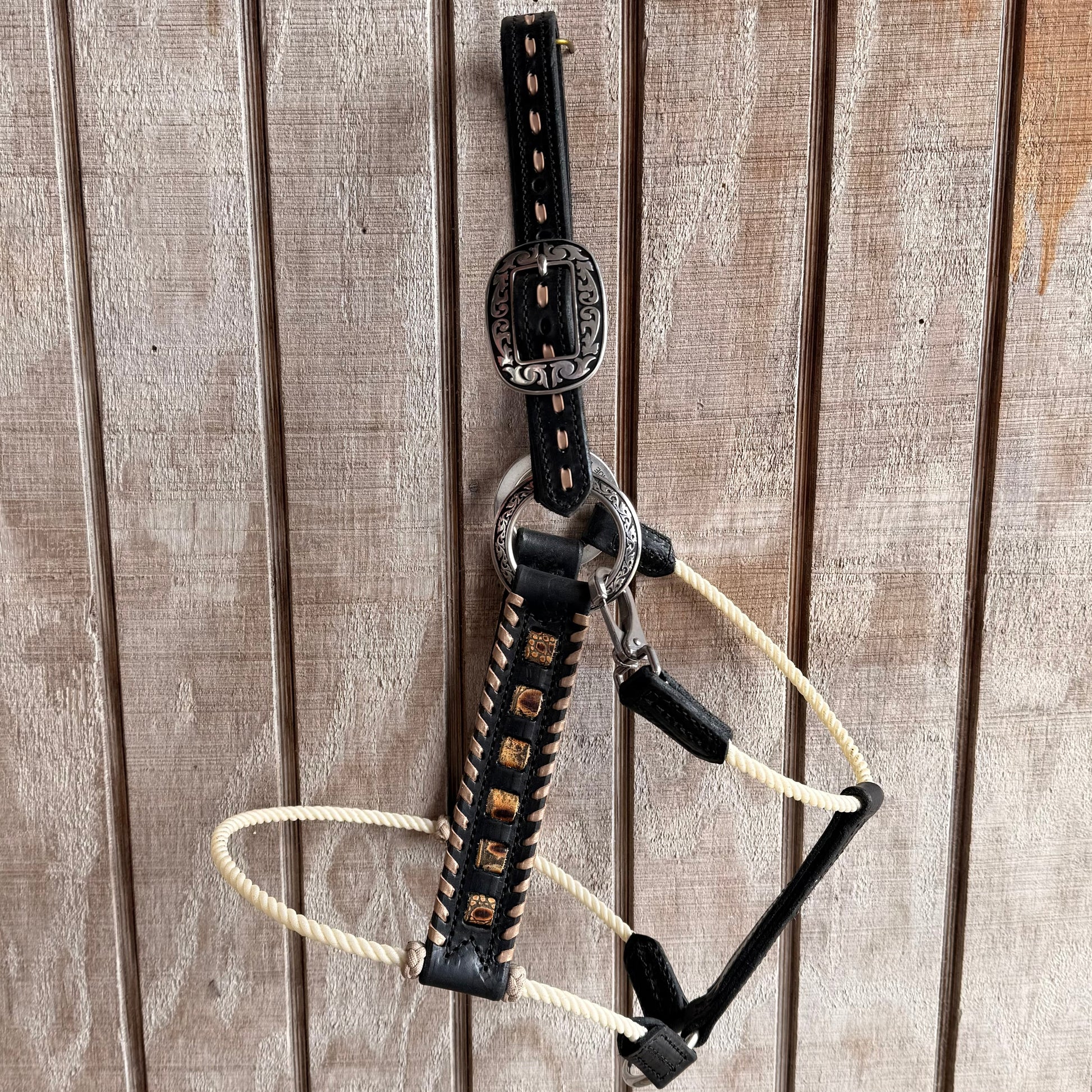 Deluxe Leather Rope Nose Halter with Tassels - Korvel