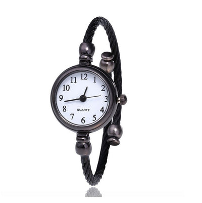 Elegant Women's Quartz Watch with Open Bangle Design