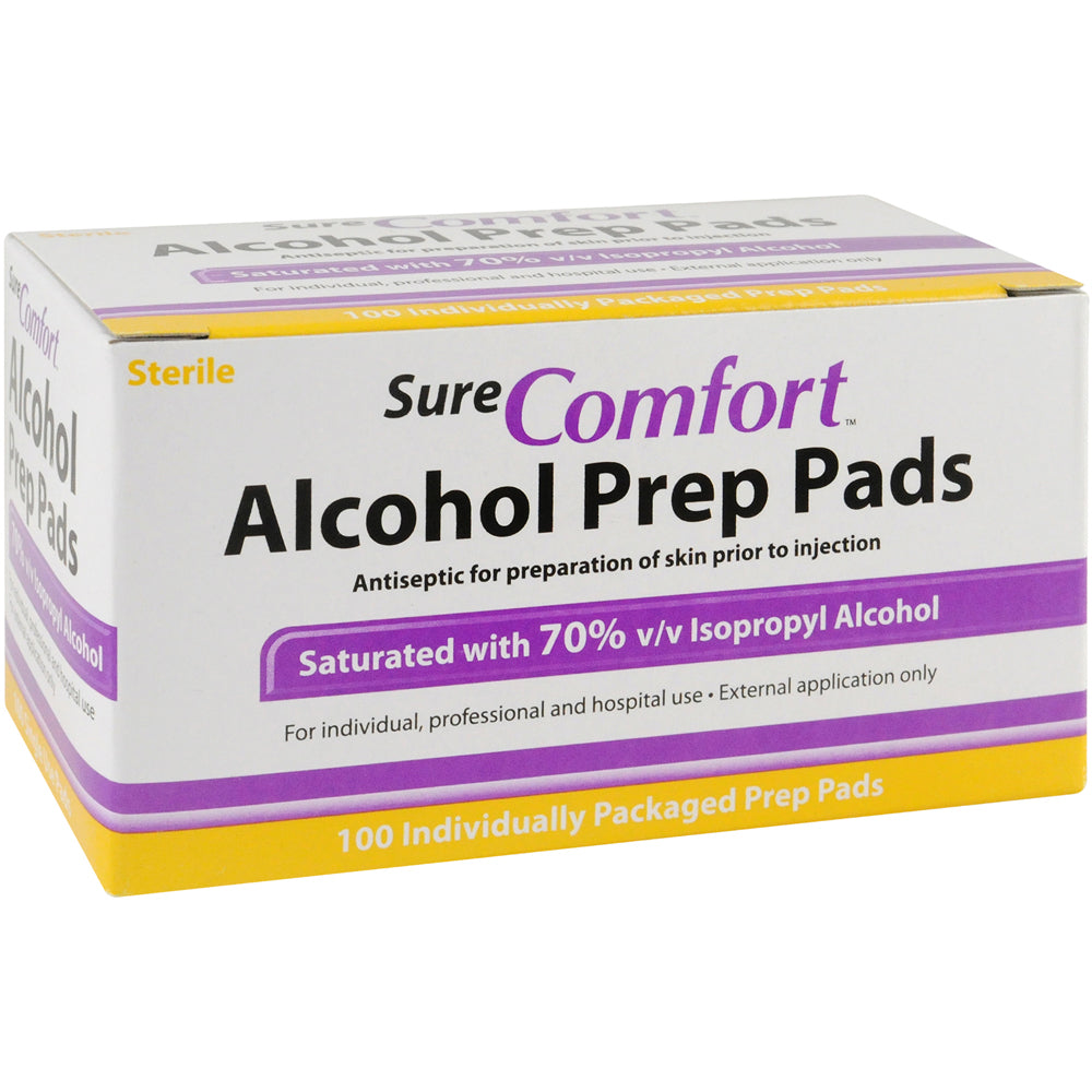 Tampons de préparation à l'alcool SureComfort - 100 unités