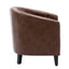 PU Leather Tufted Barrel ChairTub Chair for Living Room Bedroom Club Chairs - Korvel