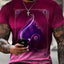 T-shirt à col rond graphique pour hommes grandes tailles à manches courtes