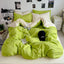 Washed Cotton Solid Color Double Spliced Four-Piece Bedding Set - Sheet, Quilt Cover, Pillowcases for Employee and Dormitory Use - Korvel